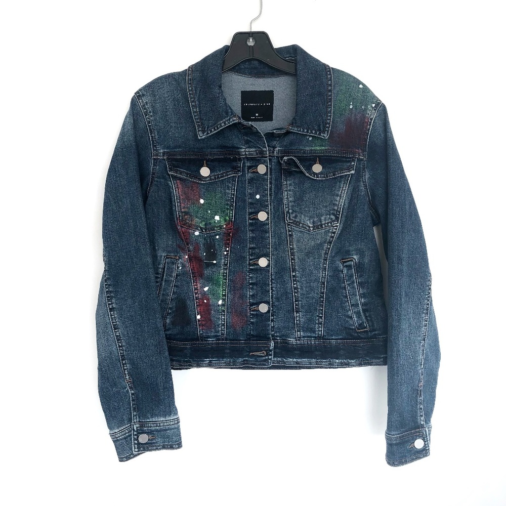 Celebrity Pink Paint Splatter Jean Jacket💗NWOT💗